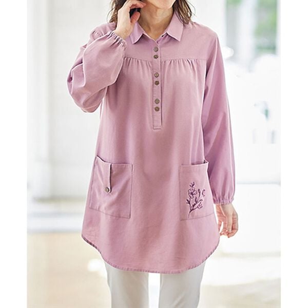 BELLUNA（ベルーナ）の「綿１００％おしゃれかっぽうシャツ（ホームウェア）」｜詳細画像