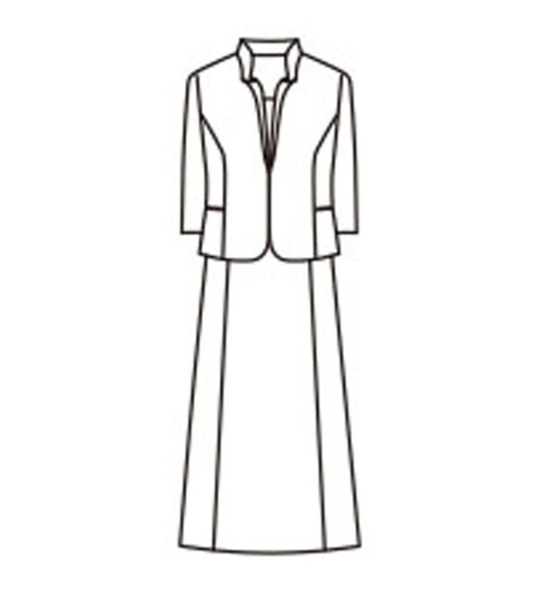 BELLUNA（ベルーナ）の「北陸ボーダージャカード素材ワンピースアンサンブル（ブラックフォーマル（喪服・礼服））」｜詳細画像