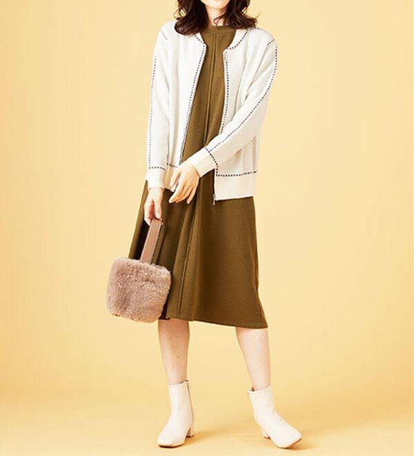 BELLUNA（ベルーナ）の「【Ｌａｇｒｉｌｕａ】ステッチ風ジャカード編ニットジャケット（その他ジャケット）」｜詳細画像