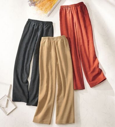 ルフラン（ルフラン）の「【３本組】日本製　軽くて上品麻調パンツ（フルレングスパンツ）」