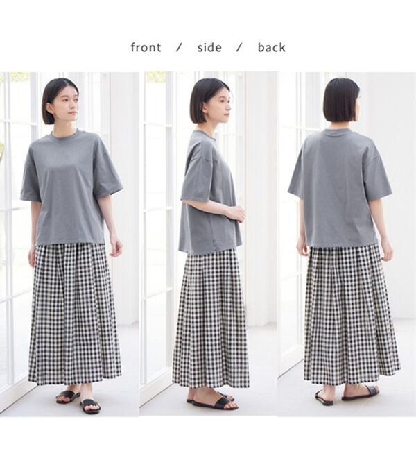 Viola e Viola（ヴィオラ エ ヴィオラ）の「【接触冷感】綿１００％プチハイ５分袖Ｔシャツ　さらひやりコットン（Tシャツ）」｜詳細画像