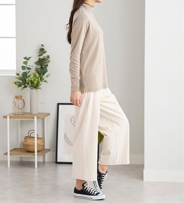 BELLUNA（ベルーナ）の「サラもち！快適ビンテージ調素材ワイドパンツ（ワイドパンツ・ガウチョ）」｜詳細画像