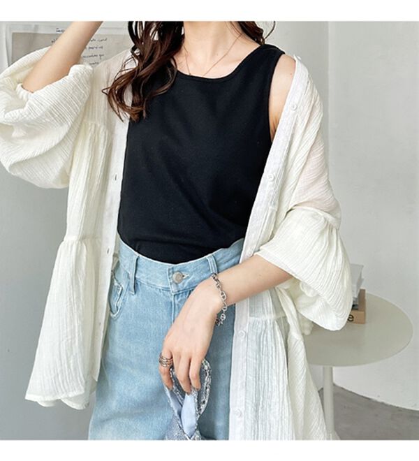 GeeRA（ジーラ）の「２ｗａｙテレコリブタンクトップ（タンクトップ・キャミソール）」｜詳細画像