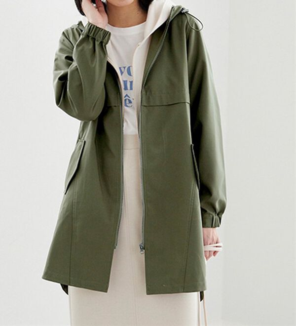 BELLUNA（ベルーナ）の「はっ水加工ボンディング素材ロング丈パーカー（ロングコート）」｜詳細画像