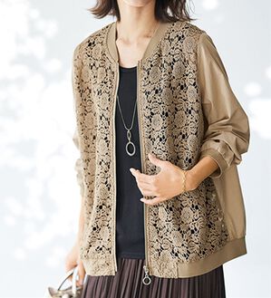 綿100％ケミカルレース使いジャケット - ベルーナ【公式】