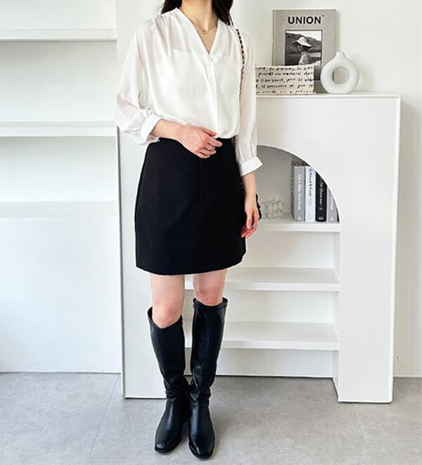 GeeRA（ジーラ）の「シルエットきれい！上品7分袖デザインブラウス（ブラウス）」｜詳細画像