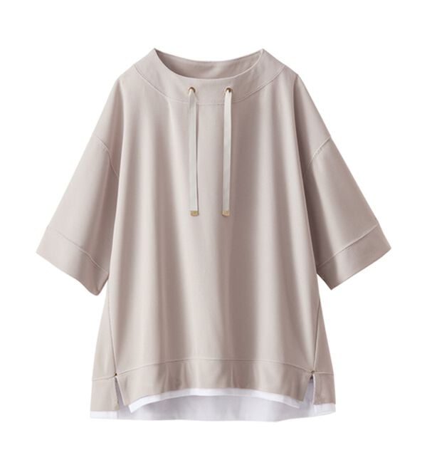 BELLUNA（ベルーナ）の「ワイドネックデザイン重ね着風プルオーバー（カットソー）」｜詳細画像