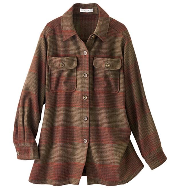 ルフラン（ルフラン）の「【２色組】あたたかウール混ブラウスジャケット（その他ジャケット）」｜詳細画像