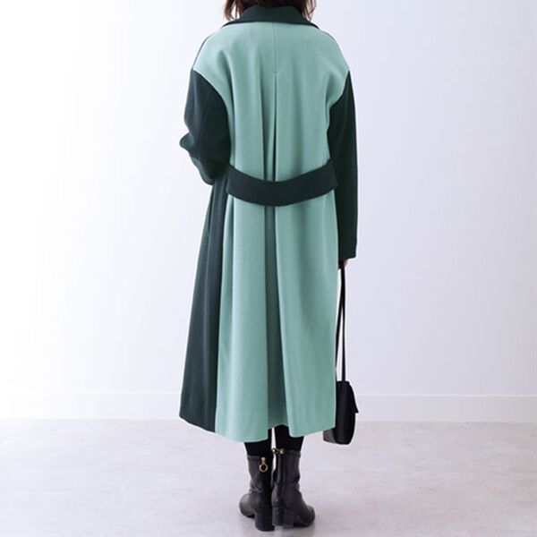 BELLUNA（ベルーナ）の「ウール調素材配色デザインコート（ロングコート）」｜詳細画像