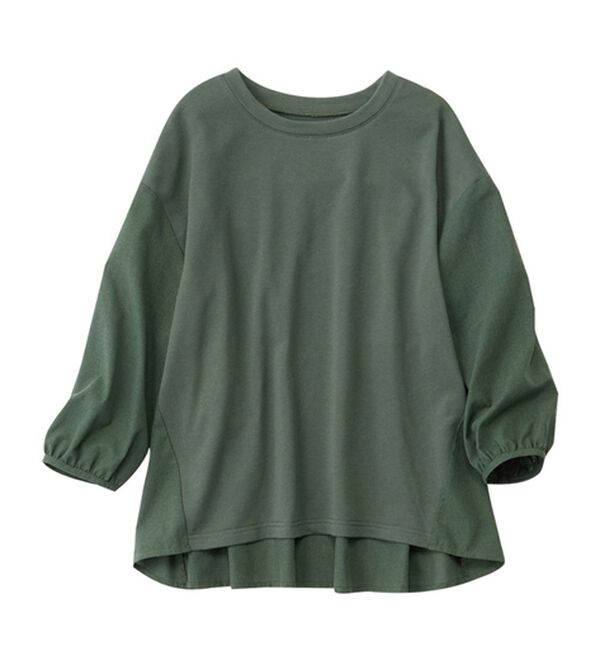 Viola e Viola（ヴィオラ エ ヴィオラ）の「綿混ミニ裏毛異素材切替フレアートップス（カットソー）」｜詳細画像