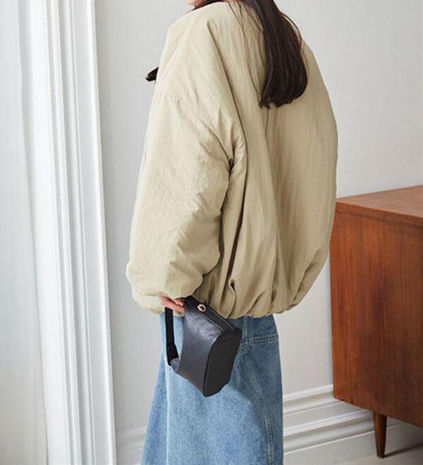 RANAN（ラナン）の「ノーカラーオーバーサイズ中わたブルゾン（ハーフコート）」｜詳細画像