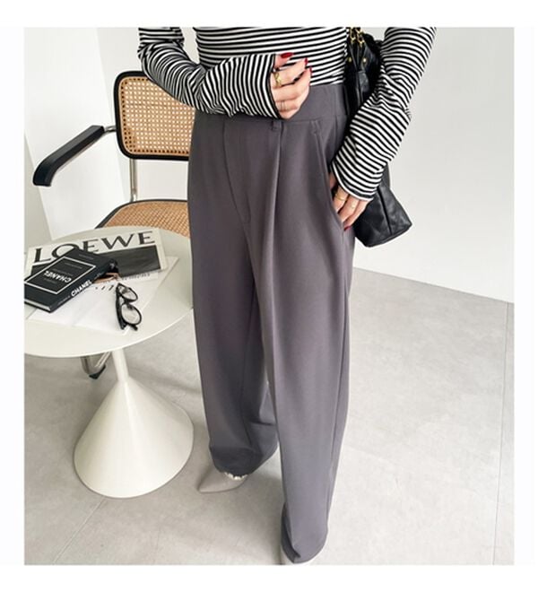 GeeRA（ジーラ）の「美脚魅せタックワイドスラックスパンツ（ワイドパンツ・ガウチョ）」｜詳細画像