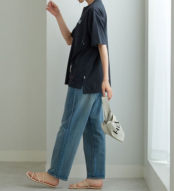 BELLUNA（ベルーナ）の「ネコ刺しゅうビッグプルオーバー（カットソー）」｜詳細画像