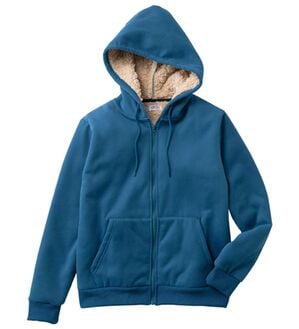 「＜シンプル＆プラス＞裏ボアパーカー（メンズパーカー）」｜ブルー