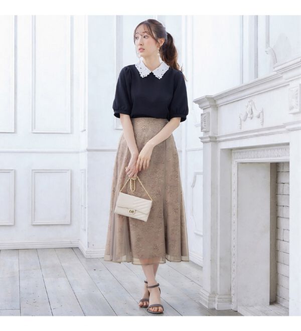 alotta（アロッタ）の「オーガンジー花柄マーメイドスカート（ロングスカート）」｜詳細画像