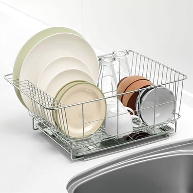 「トレー付水切りバスケット（水まわり・コンロまわり用品）」