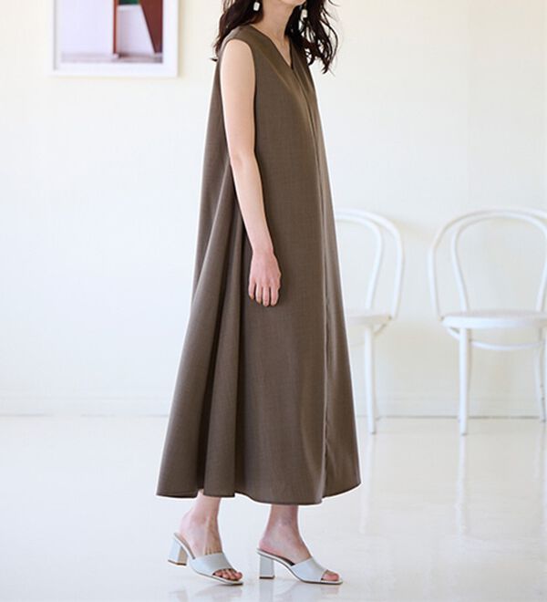 RANAN（ラナン）の「ひんやり！麻調合繊フレアーワンピース（その他ワンピース）」｜詳細画像