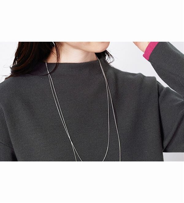 BELLUNA（ベルーナ）の「金ボタン使い配色ニットプルオーバー（ニット・セーター）」｜詳細画像