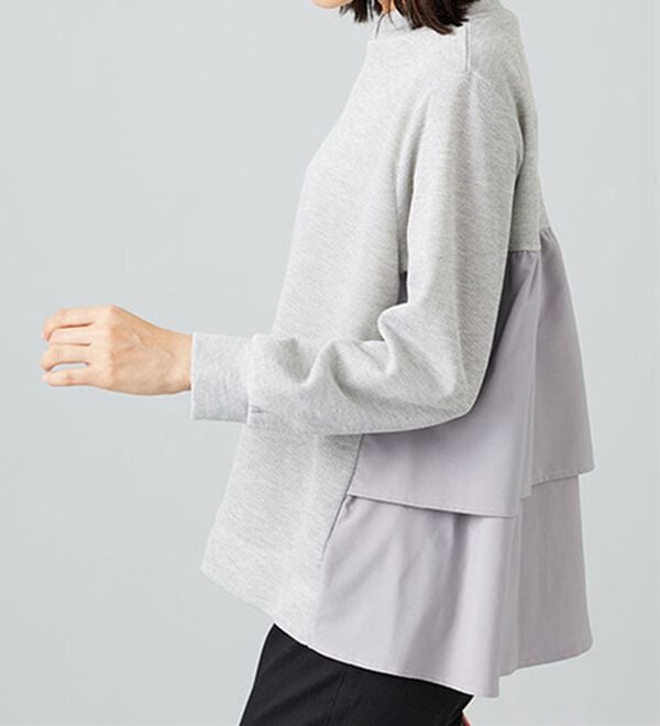 BELLUNA（ベルーナ）の「ラメ調バックフレアー切替プルオーバー（カットソー）」｜詳細画像