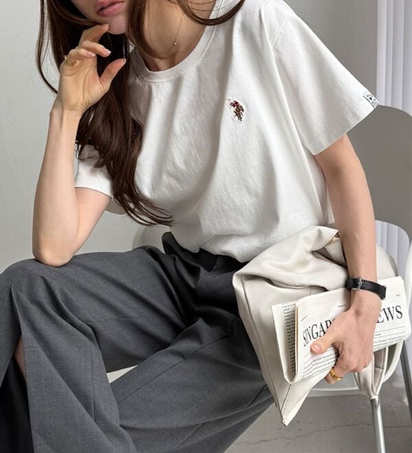 GeeRA（ジーラ）の「【ＵＳ．ＰＯＬＯ．ＡＳＳＮ】接触冷感ワンポイント刺繍Ｔシャツ（Tシャツ）」｜詳細画像