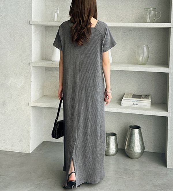 GeeRA（ジーラ）の「【ＵＳ．ＰＯＬＯ．ＡＳＳＮ】アシメネックリブカットソーワンピース（その他ワンピース）」｜詳細画像