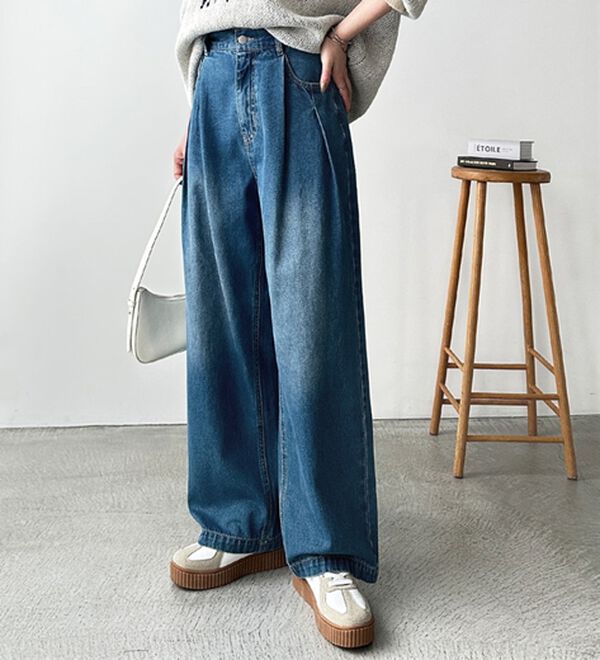 GeeRA（ジーラ）の「２タックワイドデニムパンツ（フルレングスパンツ）」｜詳細画像