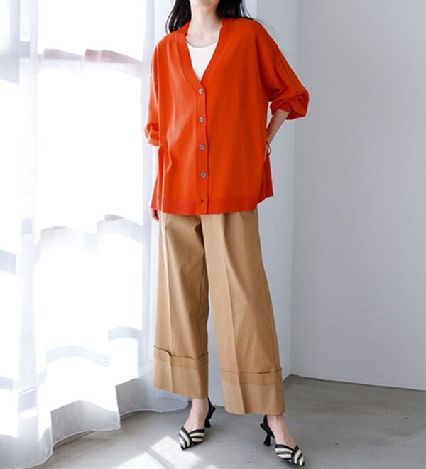 RANAN（ラナン）の「洗える！キレイ見え！ワイドシルエットＶネックカーディガン（ニットカーディガン）」｜詳細画像