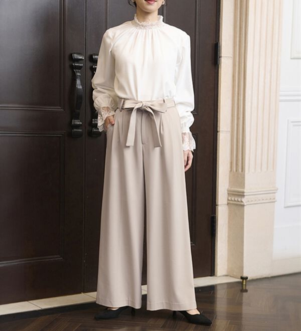 RANAN（ラナン）の「【２点セット】防しわ！洗える！ケープライクジャケットセットアップ（パンツスーツ）」｜詳細画像