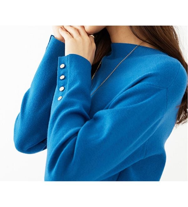 BELLUNA（ベルーナ）の「もちもち袖ボタンニットプルオーバー（ニット・セーター）」｜詳細画像