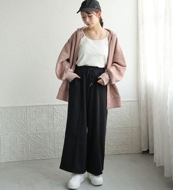 A HAPPY MARILYN（アハッピーマリリン）の「【Ｌ～８Ｌ】【ハピぽか裏起毛】ゆったりジップパーカー 毛玉になりにくい（パーカー）」｜詳細画像