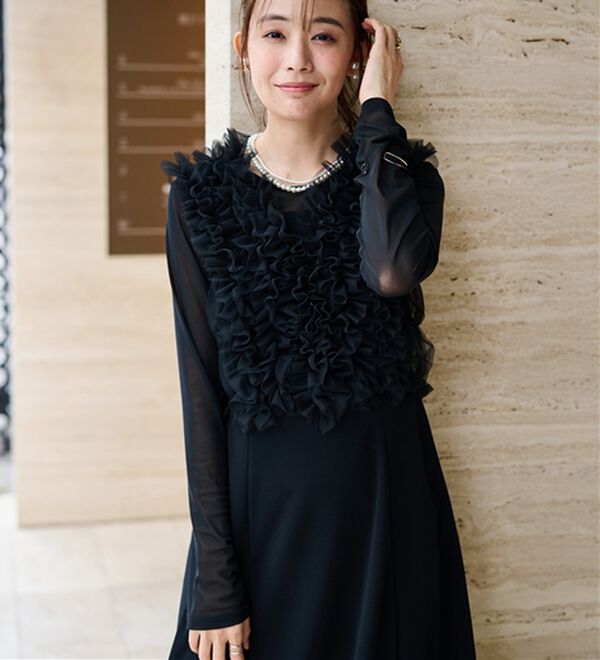 RANAN（ラナン）の「＜３点セット＞チュールフリルベストフレアワンピース（その他ワンピース）」｜詳細画像