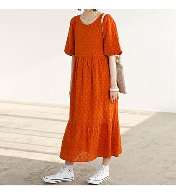 GeeRA（ジーラ）の「ジャカードパフスリーブワンピース（その他ワンピース）」｜詳細画像