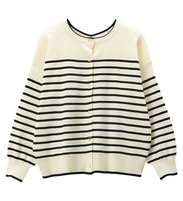 GeeRA（ジーラ）の「前後２ｗａｙ配色スポンディッシュカーディガン（ニットカーディガン）」｜詳細画像