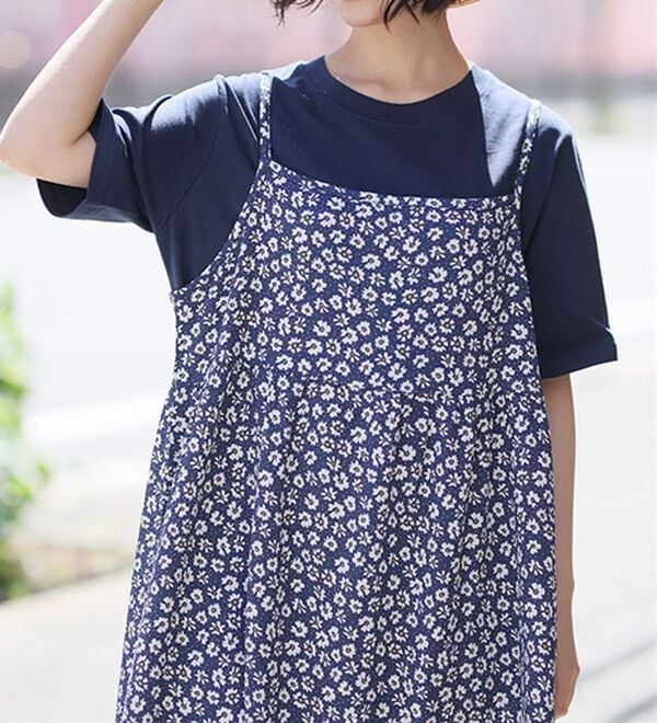 A HAPPY MARILYN（アハッピーマリリン）の「【Ｌ～８Ｌ】ＵＳＡコットン１００％ベーシックＴシャツ（Tシャツ）」｜ネイビー