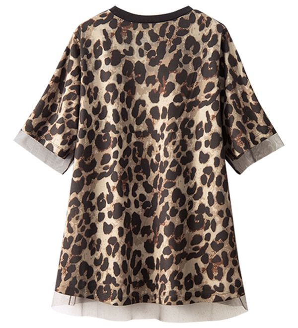 BELLUNA（ベルーナ）の「チュール重ねアニマルプリントプルオーバー（カットソー）」｜詳細画像