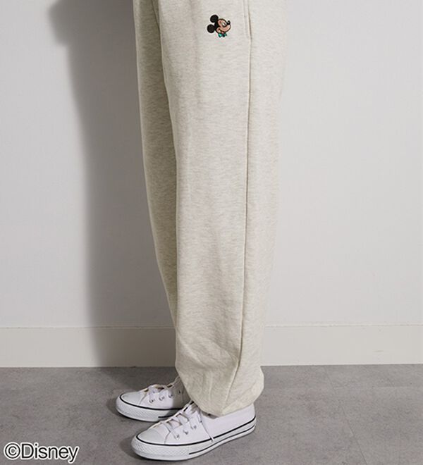 BELLUNA（ベルーナ）の「＜Ｄｉｓｎｅｙ＞【ミッキー】ロゴプリント裏起毛スウェットパンツ（ワイドパンツ・ガウチョ）」｜詳細画像