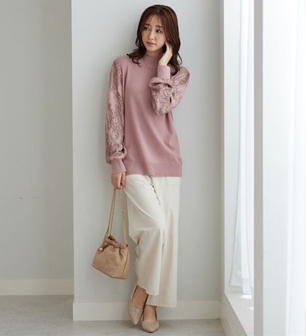 BELLUNA（ベルーナ）の「《快適Ｌａｂ．》サラもち！快適ビンテージ調素材ワイドパンツ（ワイドパンツ・ガウチョ）」｜詳細画像