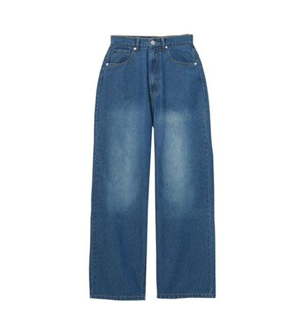 GeeRA（ジーラ）の「サイドラインワイドデニムパンツ（フルレングスパンツ）」｜詳細画像