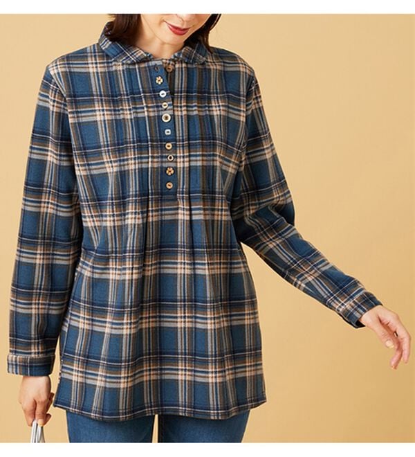 BELLUNA（ベルーナ）の「【ふわふわ裏ファー】パチパチしにくい裏ファーオーバーブラウス（ブラウス）」｜詳細画像