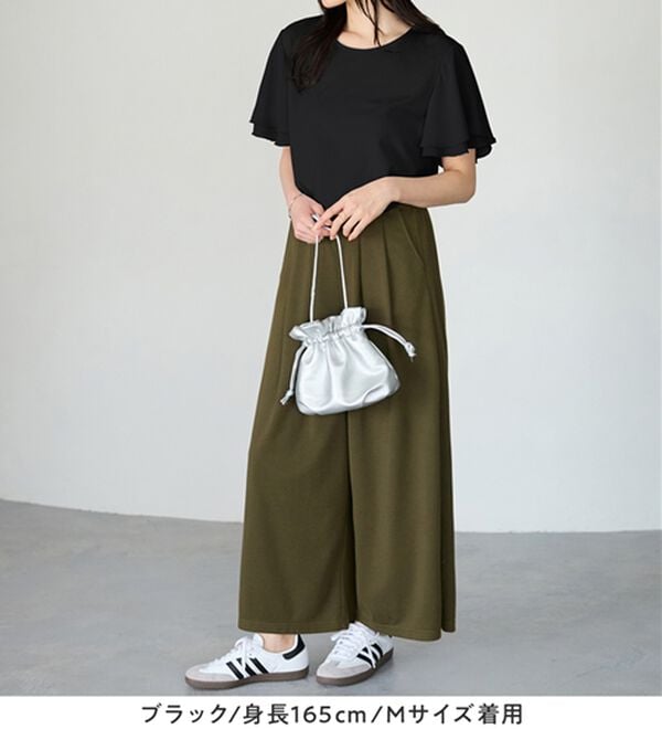 Viola e Viola（ヴィオラ エ ヴィオラ）の「【５つの機能付】袖シフォンゆるＴシャツ（Tシャツ）」｜詳細画像