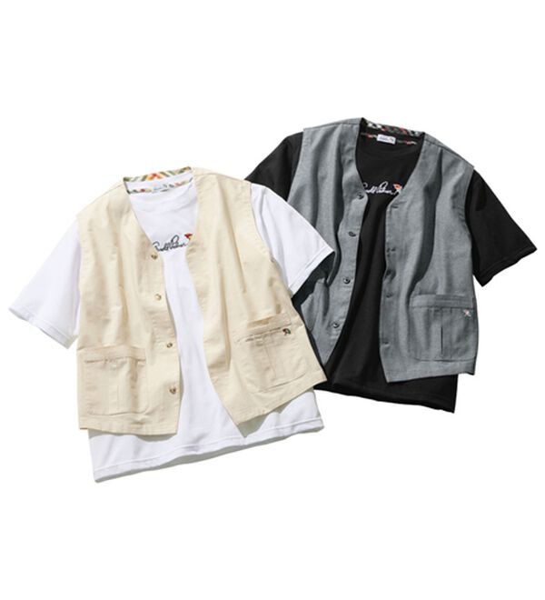 「＜アーノルド　パーマー＞麻入りジレアンサンブル＋タンブラー（メンズジャケット）」｜詳細画像