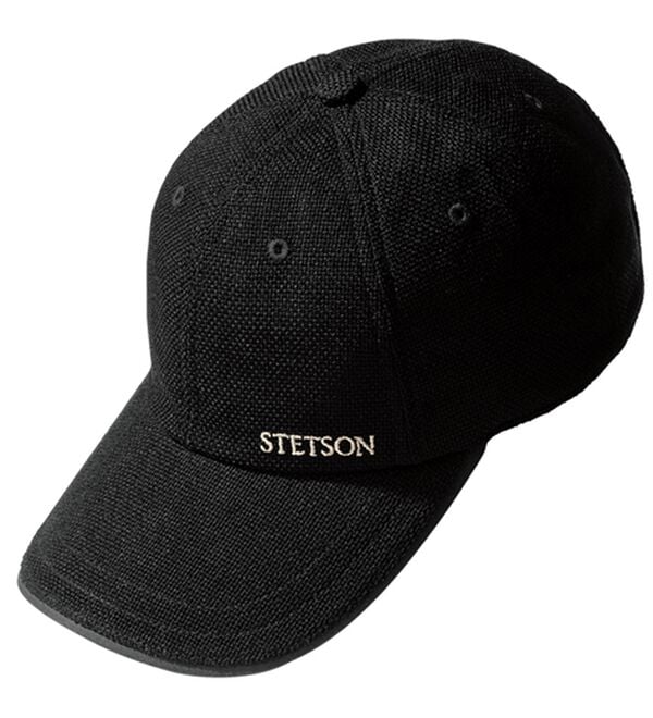 「＜ステットソン＞からみ織り涼やか帽子（メンズ帽子）」｜キャップブラック