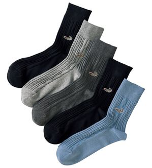 「【５足組】＜クロコダイル＞オシャレな編み柄ソックス（メンズ靴下・タイツ）」｜5足組