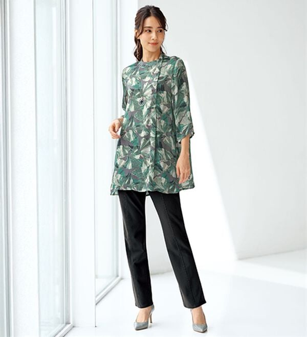 BELLUNA（ベルーナ）の「花揺らぐ楊柳チュニック（チュニック）」｜詳細画像