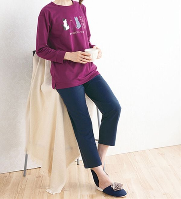 ルフラン（ルフラン）の「【２着組】＜倉敷ねこ倶楽部＞綿混裏毛パジャマ（パジャマ・ルームウェア）」｜詳細画像