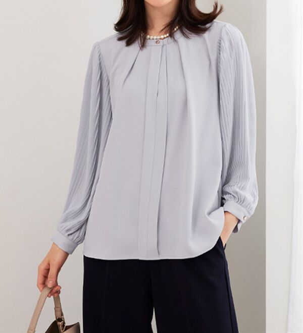 BELLUNA（ベルーナ）の「＜セレモニースタイル＞袖プリーツデザインブラウス（ブラウス）」｜詳細画像