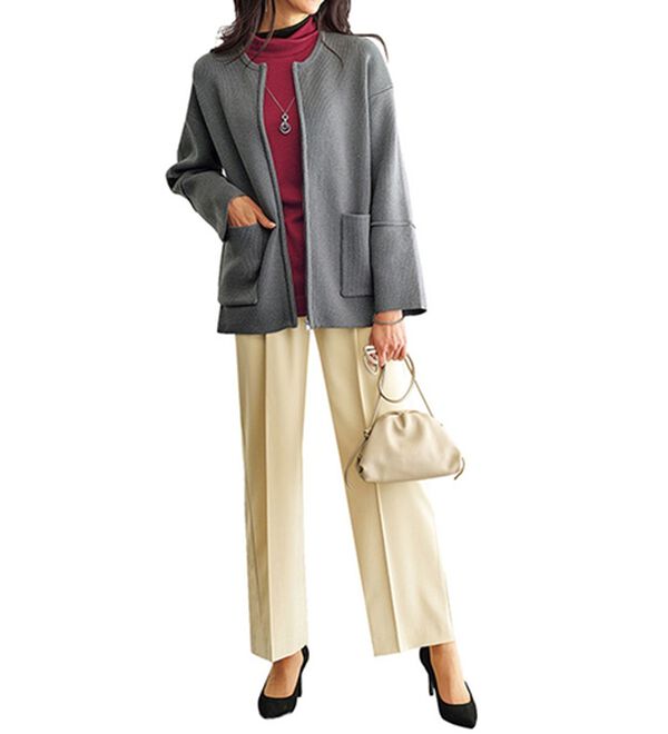 BELLUNA（ベルーナ）の「ランタンスリーブ軽量ニットジャケット（その他ジャケット）」｜詳細画像