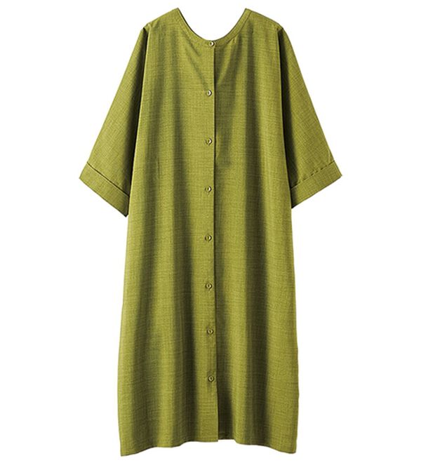 BELLUNA（ベルーナ）の「すっぽり体型カバー！麻調２ｗａｙワンピース（その他ワンピース）」｜詳細画像