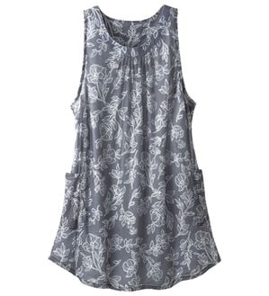 「上品ドレープチュニック（チュニック）」｜モノトーン花柄