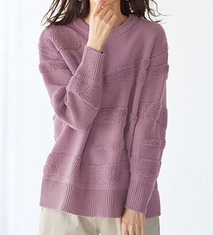 BELLUNA（ベルーナ）の「ゆるっと感が可愛い波柄ジャカードセーター（ニット・セーター）」｜詳細画像